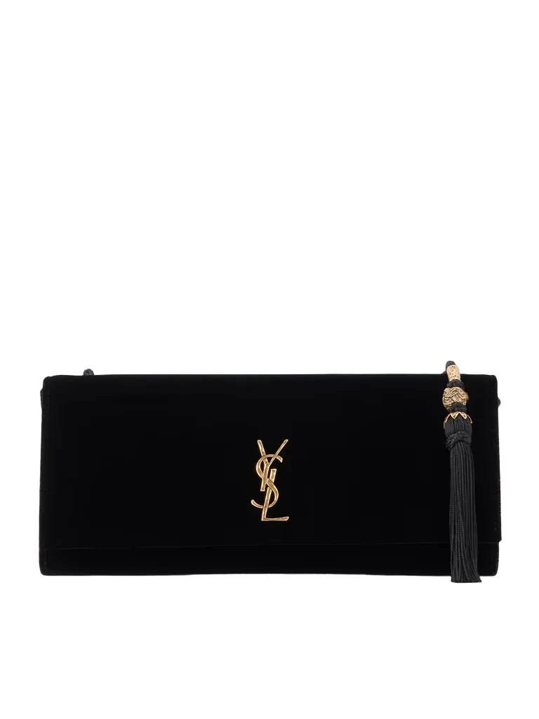 Kate tasseled velour shoulder bag