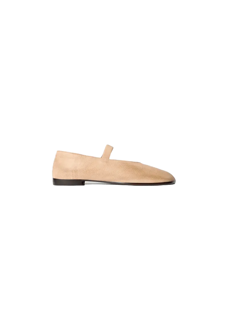 GLOVE BALLERINA IN WASHED BUFFALO LEATHER