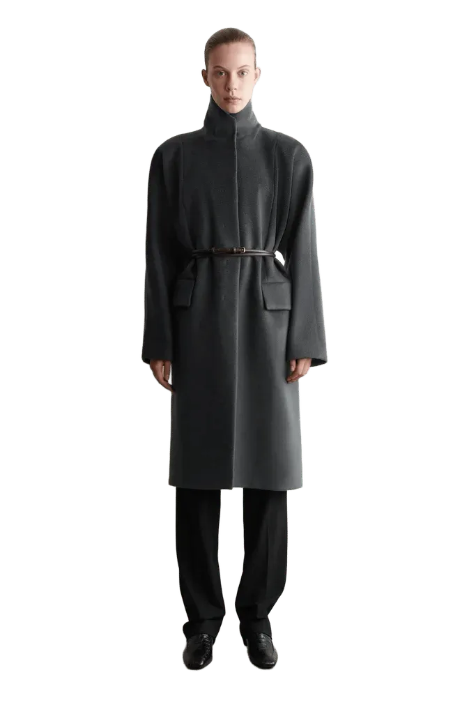 TAILORED WOOL-ZIBELINE LONG COAT