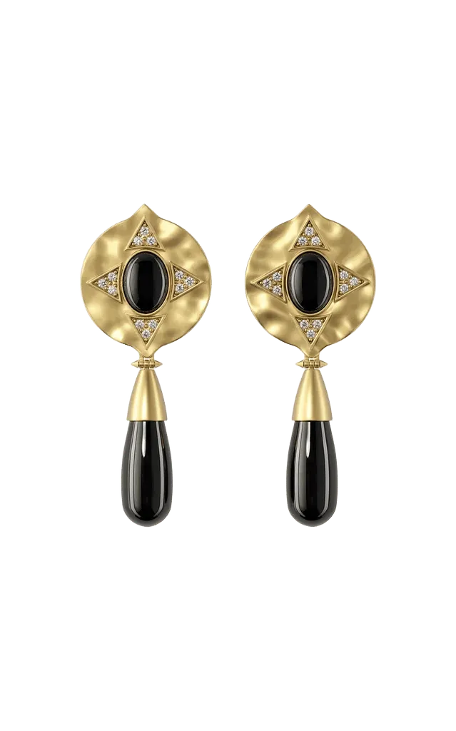 14K Gold plated sterling silver Hathor Teardrop Earrings