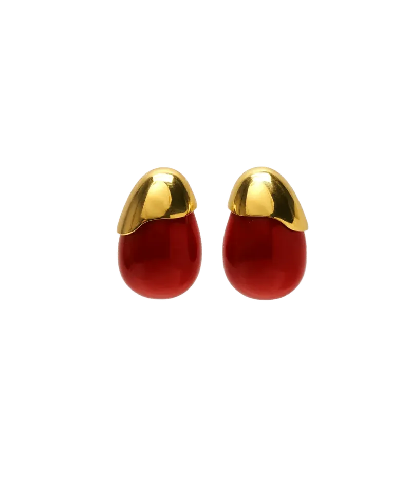 Toro Earrings in Vermillion