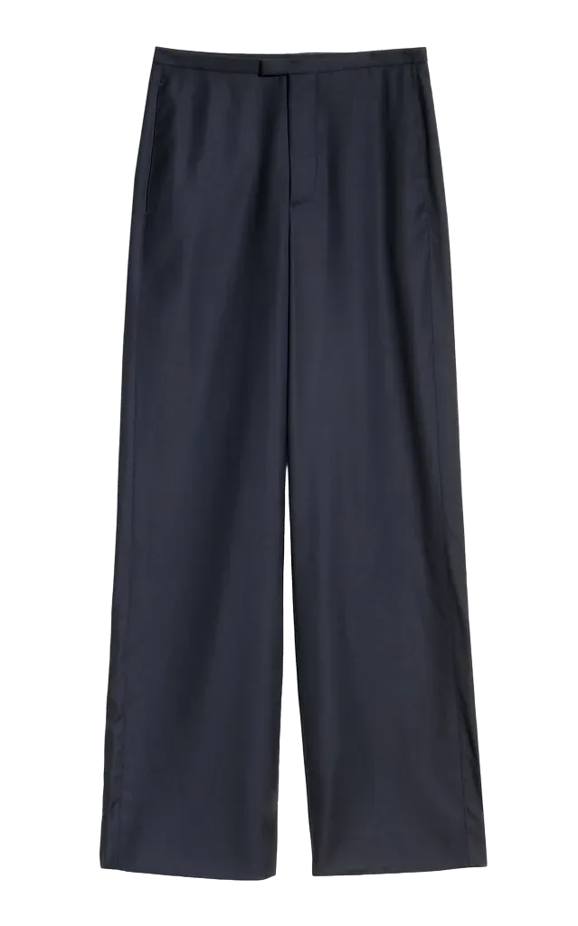 Mid-Rise Wool Straight-Leg Pants