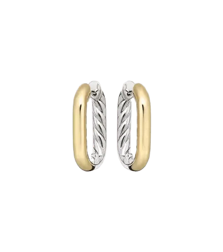 DY Madison sterling silver and 14kt gold hoop earrings