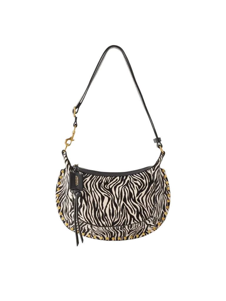 Oskan Moon zebra-print leather-trimmed calf-hair shoulder bag - zebra print - One Size