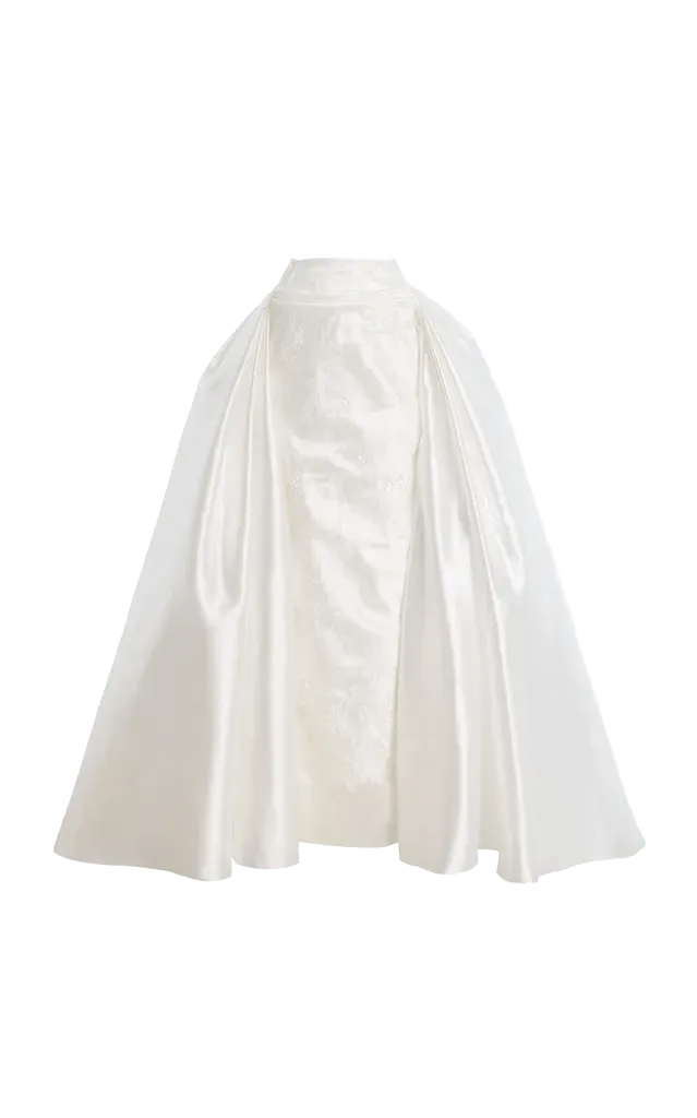 Stargazer Draped Silk-Mikado Ball Skirt