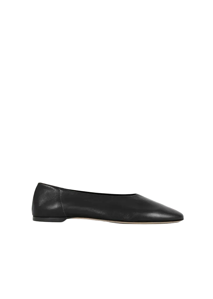 Slip nappa ballerinas black