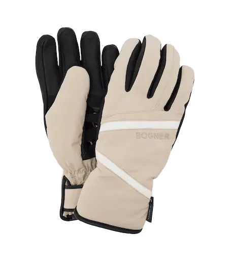 Hilla leather-trimmed ski gloves