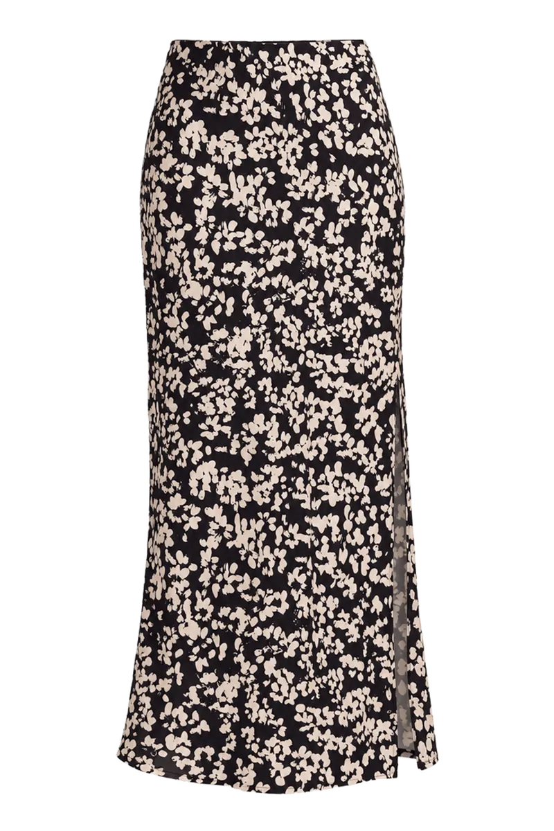 Floral Side Slit Slip Skirt