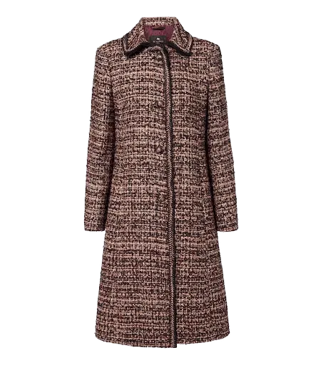Single-breasted tweed coat