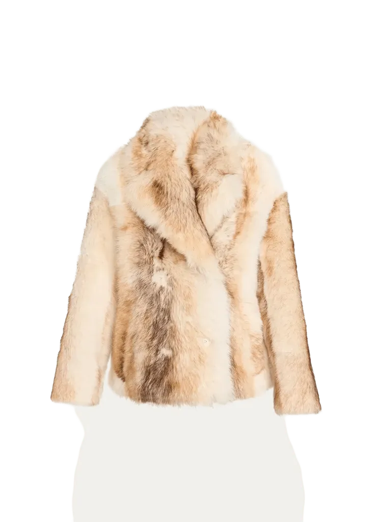 Lamb Shearling Double-Breasted Short Coat