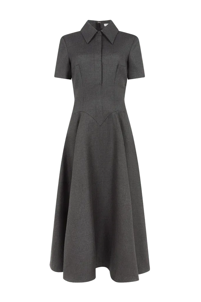 Jody Dress in Charcoal and Black Prince of Wales