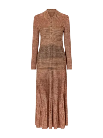 Mouline ribbed jersey midi dress