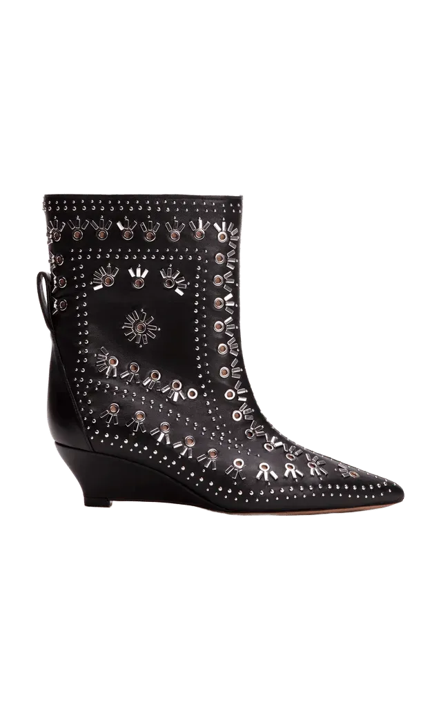 Gemma D Studded Leather Ankle Boots