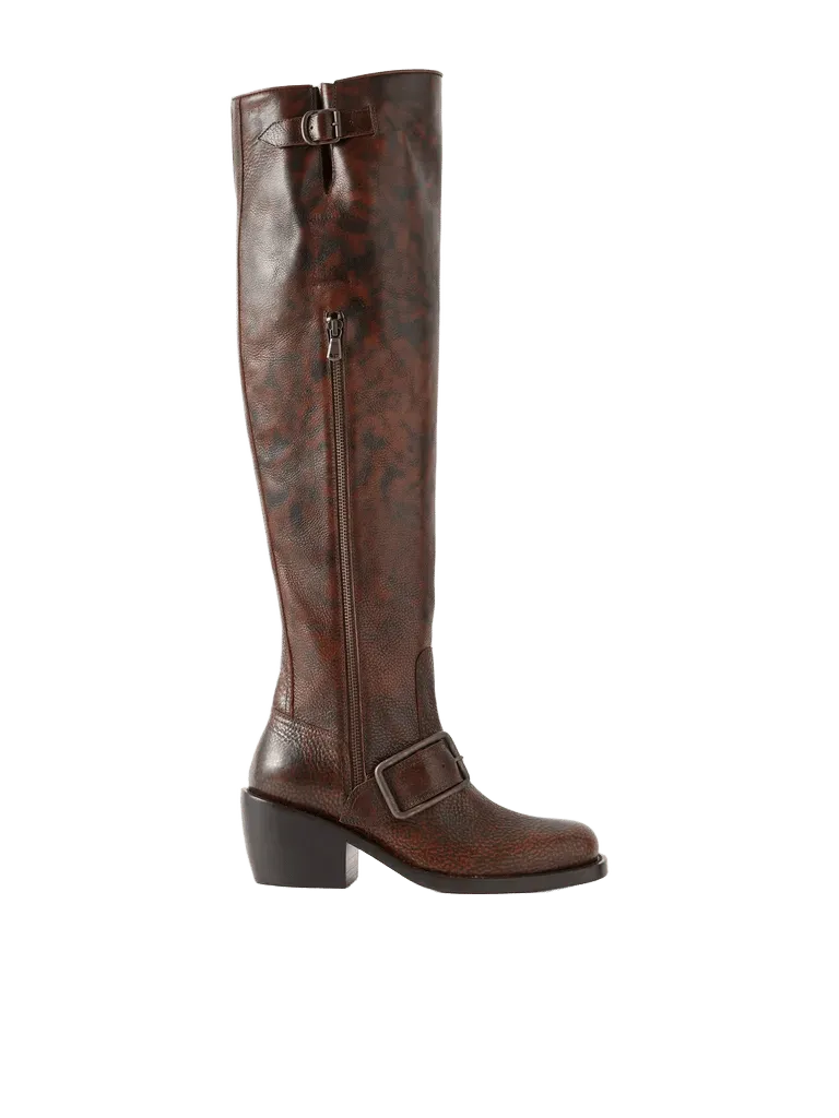 Leather over-the-knee boots
