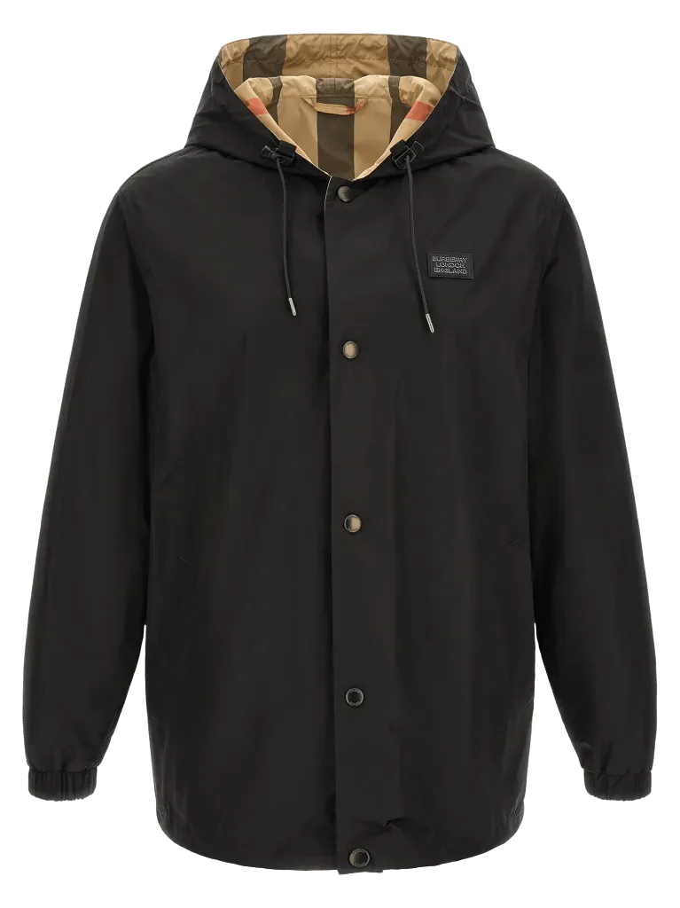 Burberry Reversible Hooded Coat — Black