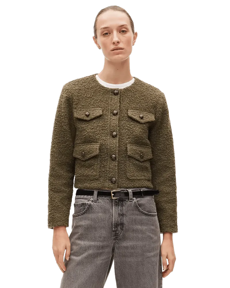 Knit jacket in bouclé wool blend