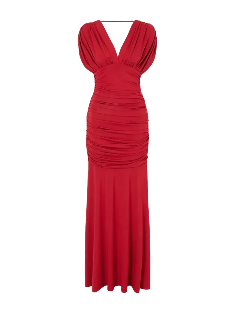 Norvelle gathered jersey gown