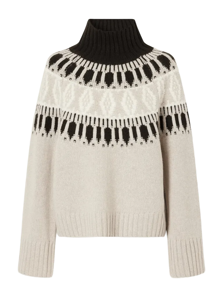 Whistler Fair Isle intarsia-knit cashmere turtleneck sweater