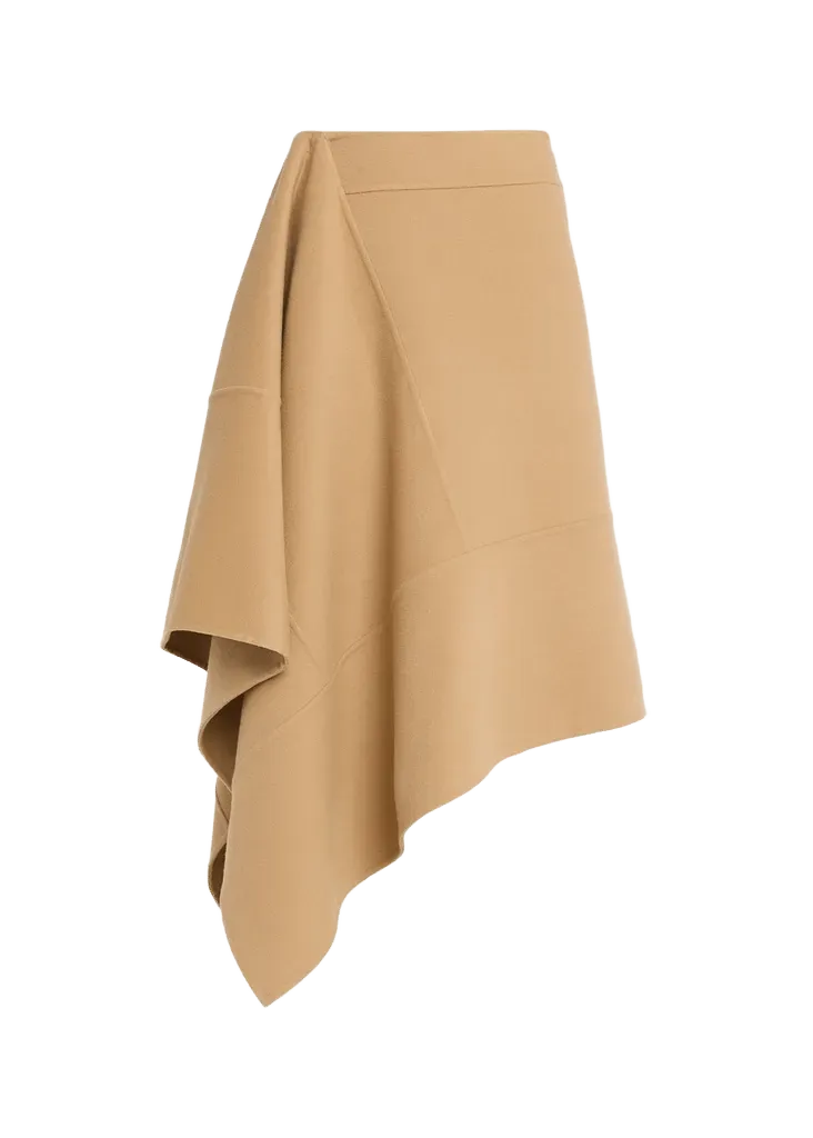 Michael Kors Collection Asymmetric Wool Midi Skirt