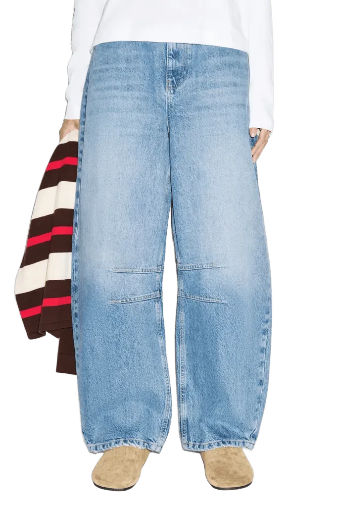 Mid Rise Rigid Barrel Jeans