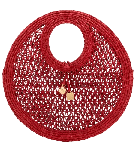 Spiaggia Small raffia top-handle bag