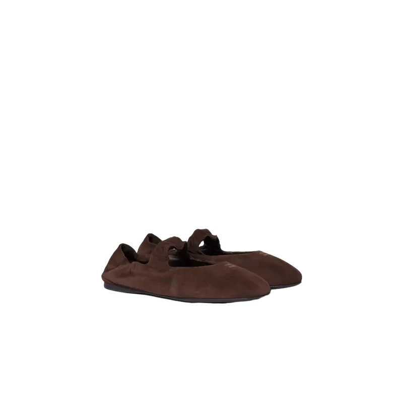 Ruches suede ballerinas