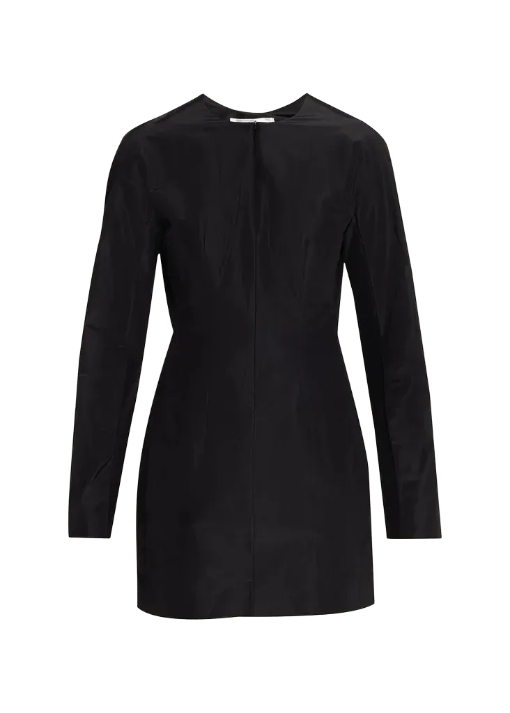 The Row Elione Long-Sleeve Silk Taffeta Top