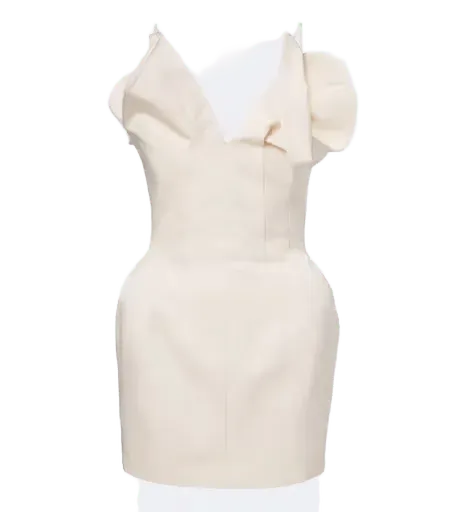 Draped cotton and silk corset dress