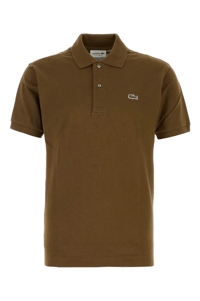 Lacoste Piquet Cotton Polo Shirt — Brown