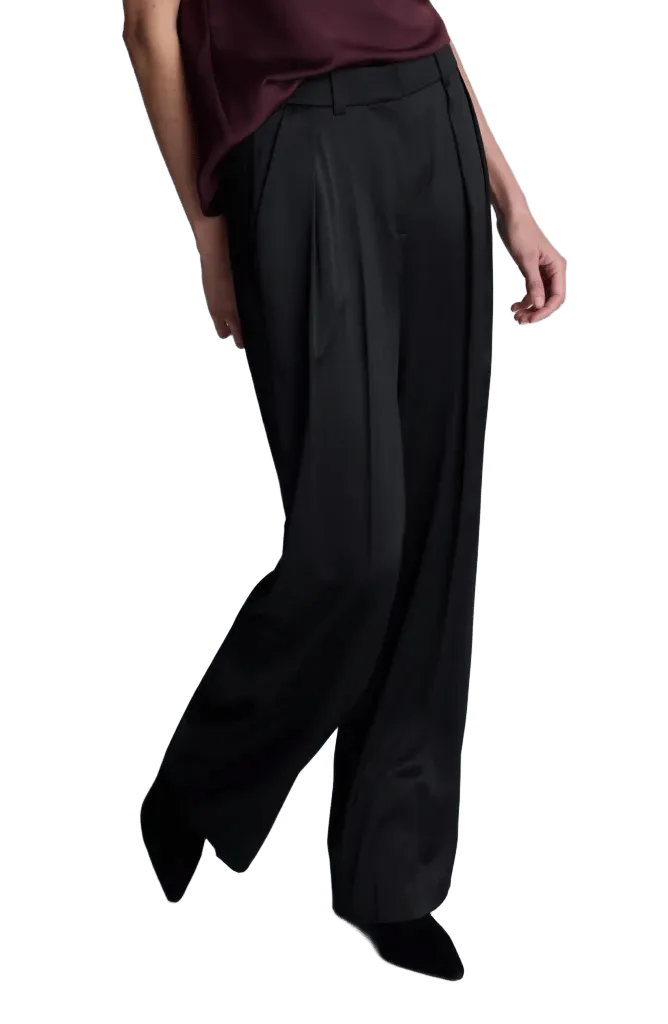 Double Pleat High Waist Wide Leg Pants