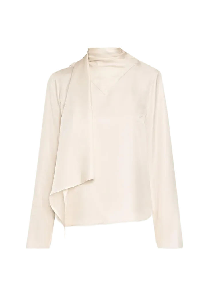 Loulou De Saison Gala Silk Scarf-Neck Blouse