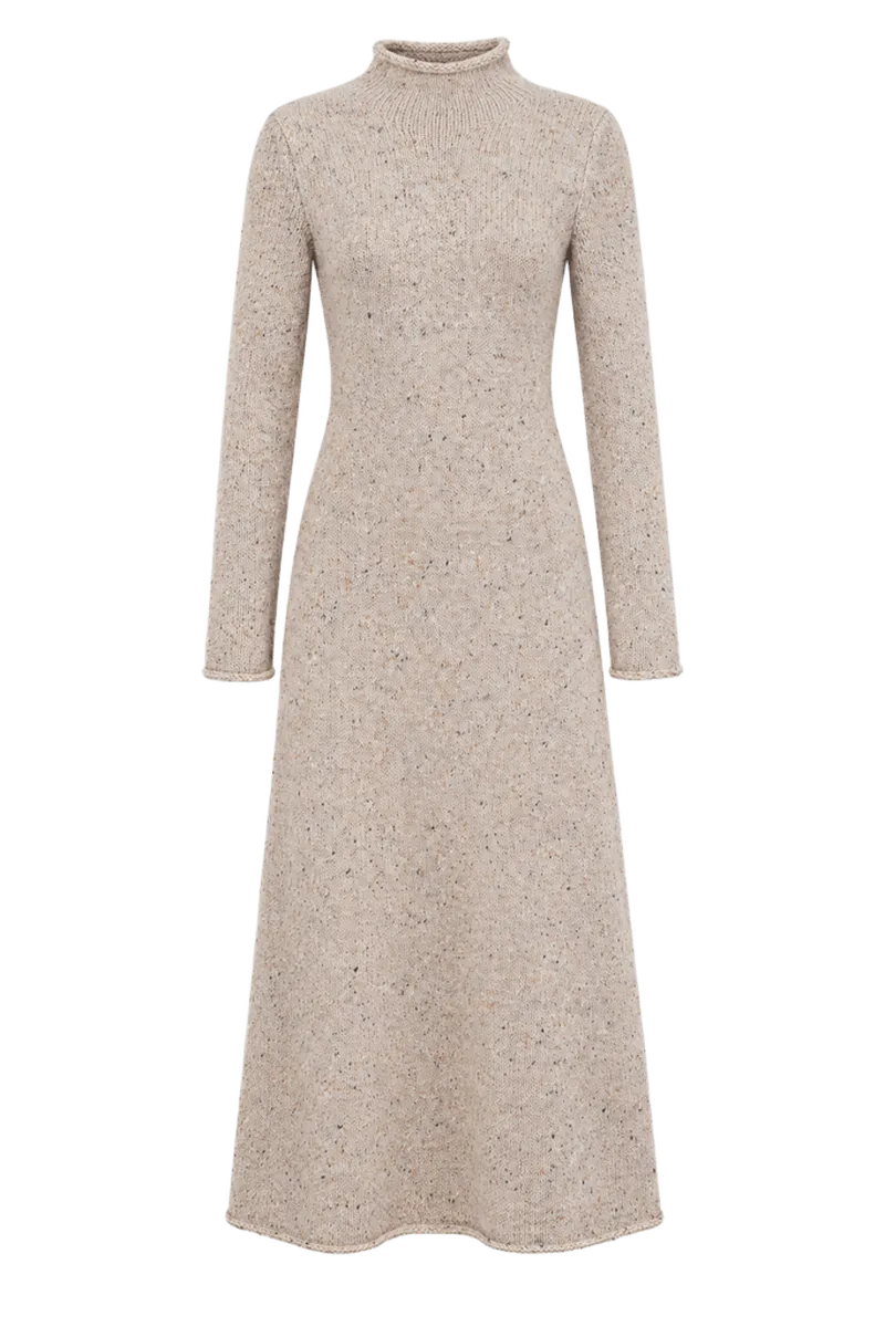 Oat Merino Blend Burton Sweater Dress