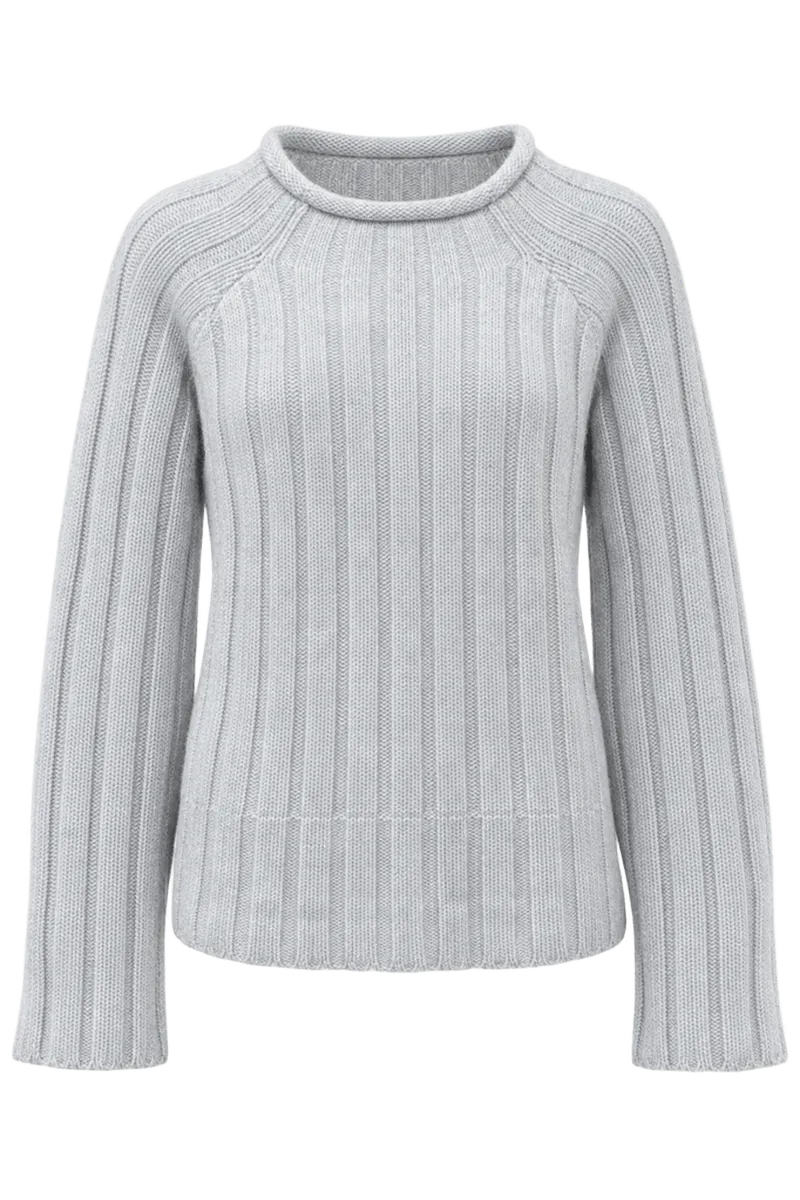 Sienna Rollneck Sweater - Light Heather Grey