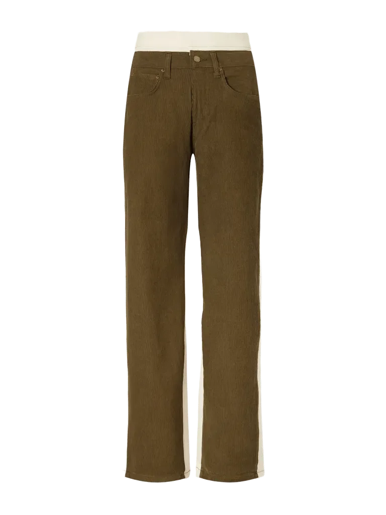 Double Waistband Rework cotton-corduroy high-rise wide-leg jeans