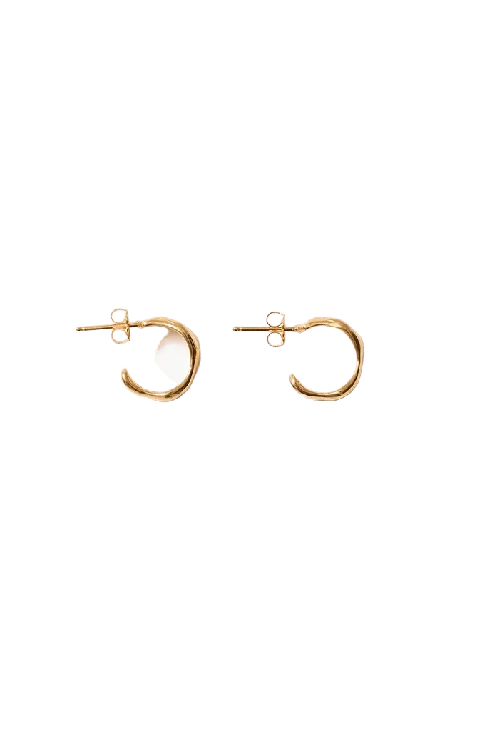 Cuff Hoop Earrings Yellow Gold