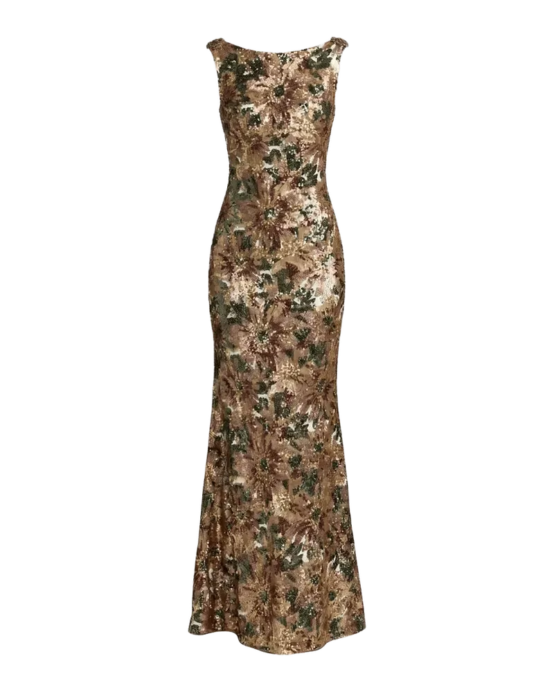Sequin Cowl Back Gown
