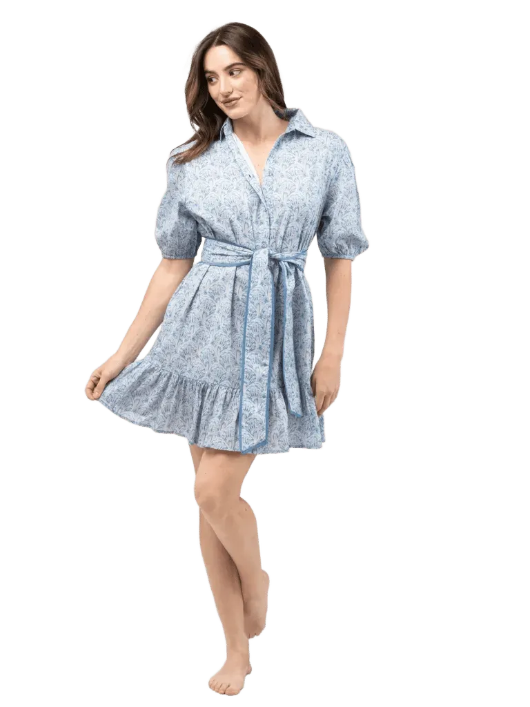The Monica Dress in Blue Swirl