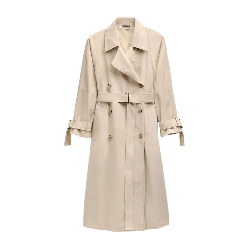 Italian Heavy Poplin Trench Coat - Beige