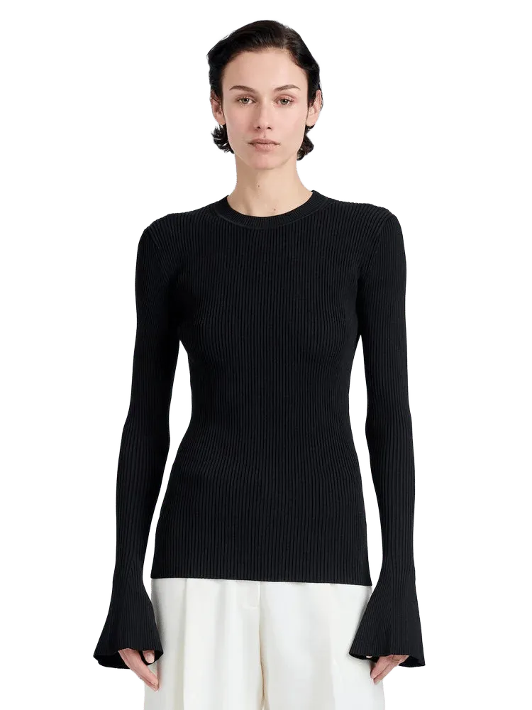 Nir Top in Silk Viscose - Black