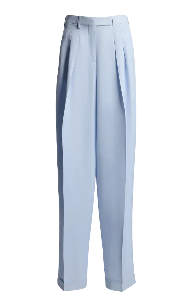 Tailored Two-Pleat Viscose Wide-Leg Pants