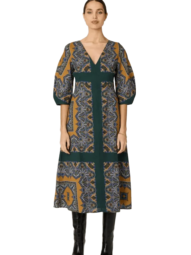 Mercedes Midi Dress in Mercado Print