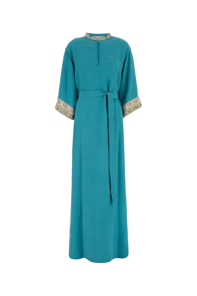 Valentino Garavani Embroidered Gown — Turquoise