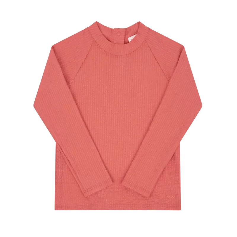 unisex sailor red seersucker rashguard