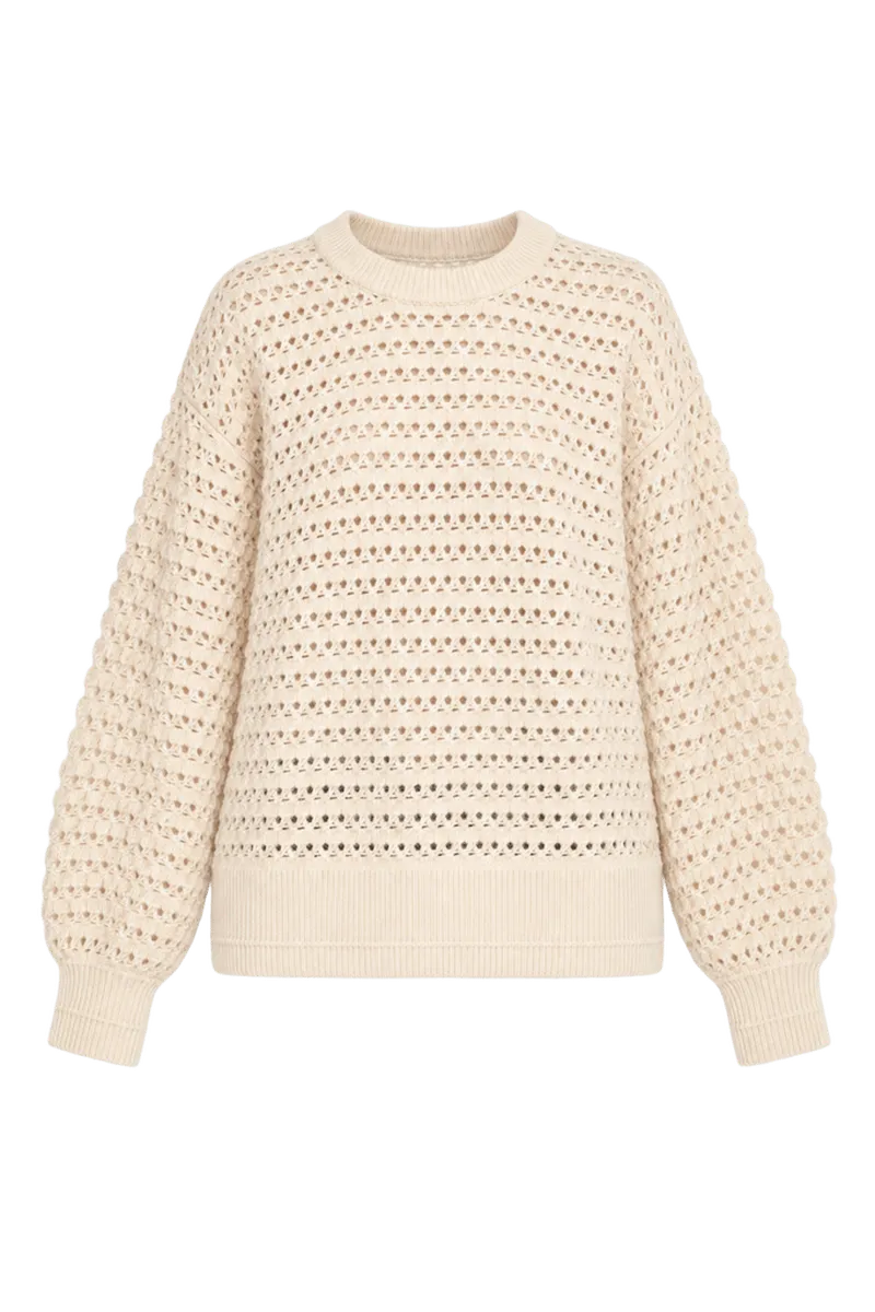 Irish Crochet Crew in Ivory