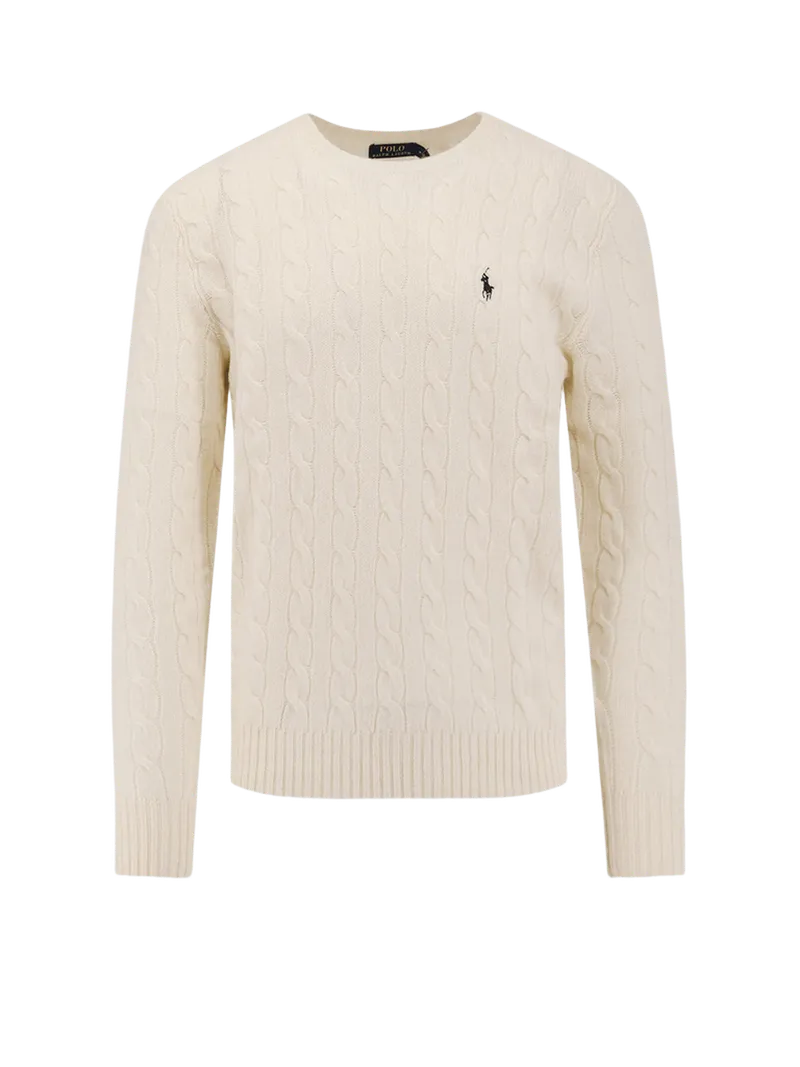 Polo Ralph Lauren Cable-Knit Wool-Cashmere Sweater — White