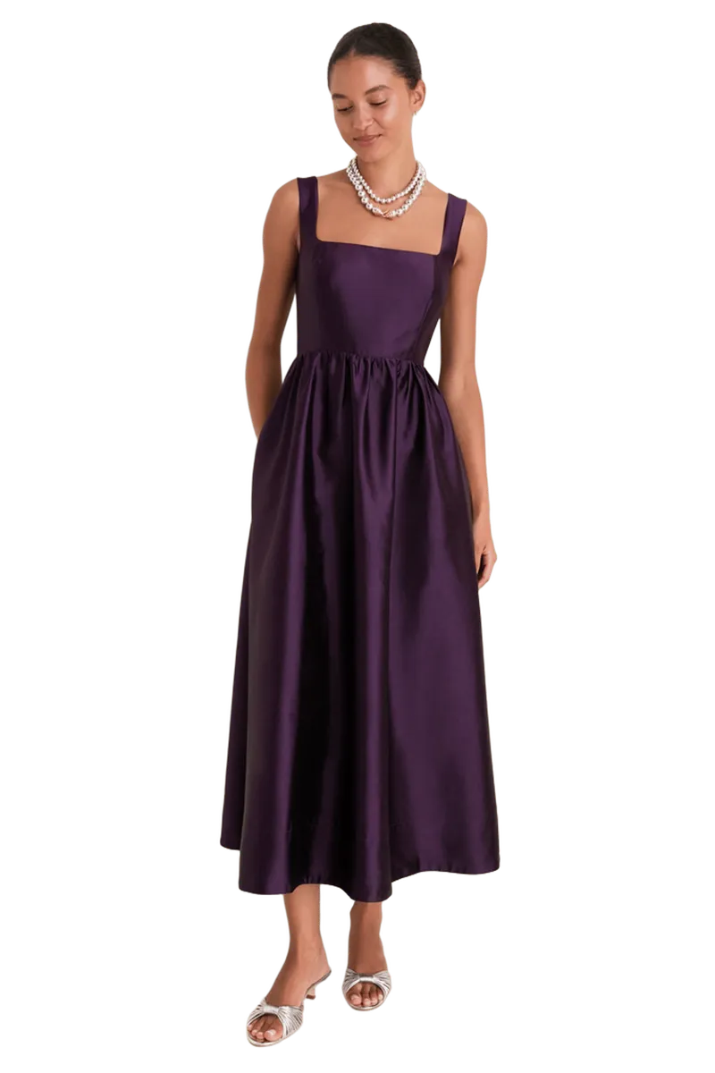 Plum Dupioni Esme Dress