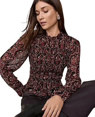 Floral Ruffle Smocked Top