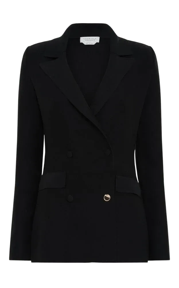 Ceto Knit Blazer in Black Merino Wool Cashmere