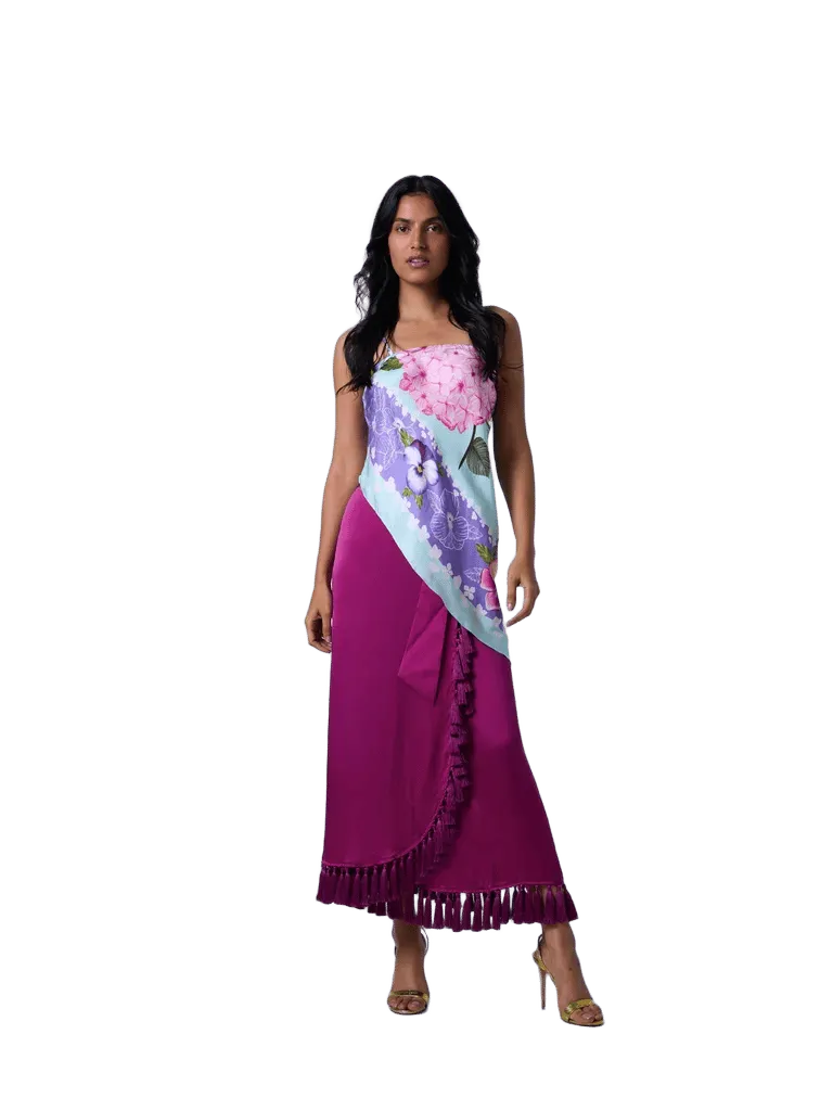 Tasseled Wrap Skirt in Amethyst
