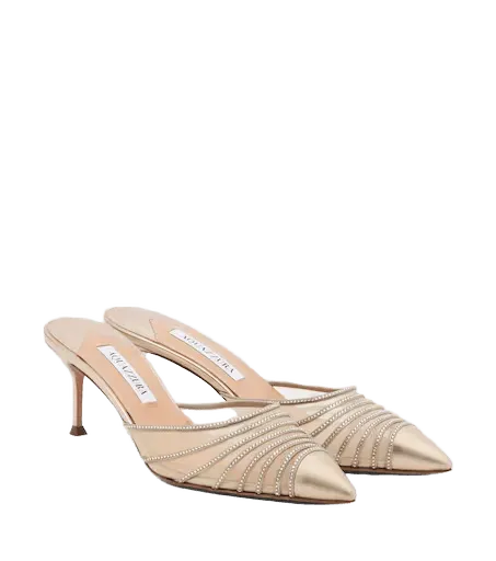 Dream Girl leather and mesh mules